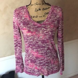 Purple white and pink camo top